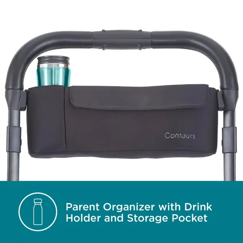 Vista 25 de Contours Element Side by-Side - Cochecito convertible para niños pequeños y bebés, individual a doble, opciones de asientos reversibles, compatible