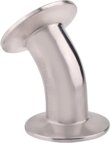 Vista 3 de DERNORD Codo de 45 grados Tubo de 1 pulgada OD Acero inoxidable 304 Montaje de tubería Se adapta a Tri Clamp 1.5 pulgadas