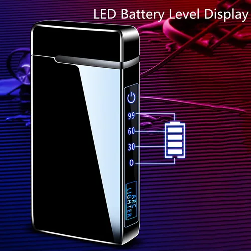 Vista 5 de Arc - Encendedor eléctrico y recargable de chorro de butano 2 en 1, recargable por USB con iluminación LED a prueba de viento para fuego, barbacoas