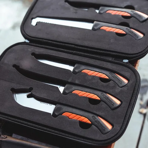 Vista 3 de Cold Steel 5 Fixed Blade Knives Versatile Durable Hunting Kit - Sturdy 4116 SS Blades, Double-Textures Handles, Carrying Case Included