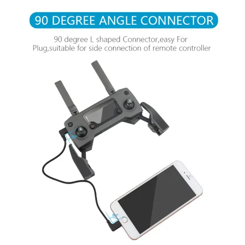 Vista 4 de Hanatora Cable de control remoto micro USB a USB C de 11.4 pulgadas para DJI Mavic Mini, SE, Air, Mavic 2 Pro/Zoom, Mavic Pro, Spark, cable