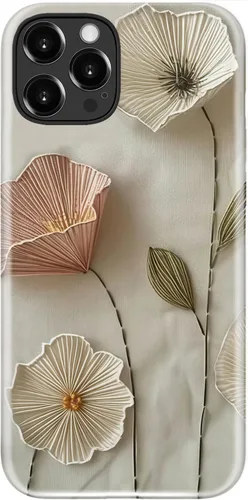 Vista 73 de Funda para iPhone 12 Mini, compatible con carga inalámbrica, protección de doble capa con elegante diseño de flores silvestres, silicona suave +