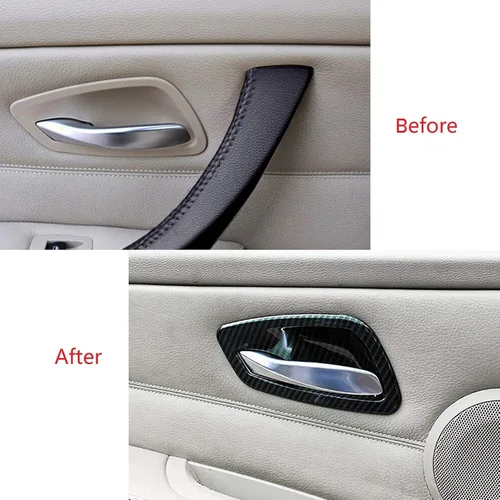 Vista 7 de x xotic tech Cubierta interior para manija de puerta, patrón de fibra de carbono, compatible con BMW E92 E93 335i M3 Coupe Convertible 2007-2013, 2