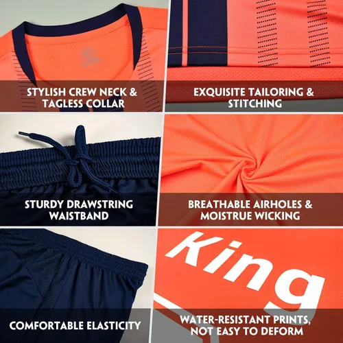 Vista 3 de LAIFU Camiseta de fútbol personalizada para niños y adultos, con número de nombre, equipo y logotipo
