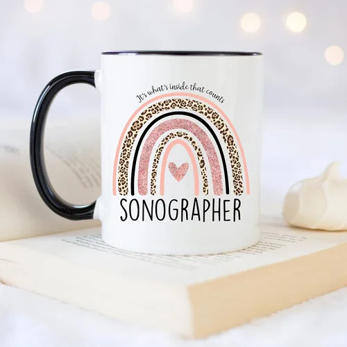 Vista 4 de YouNique Designs Sonographer - Taza de café de 11 onzas, regalo de ecografía, taza de tecnología de ultrasonido, taza de ecografía cardíaca