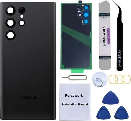 Vista 14 de Reemplazo de cristal trasero trasero para Samsung Galaxy S22 Ultra 6.8 pulgadas 5G con kit de herramientas de reparación y adhesivo preinstalado