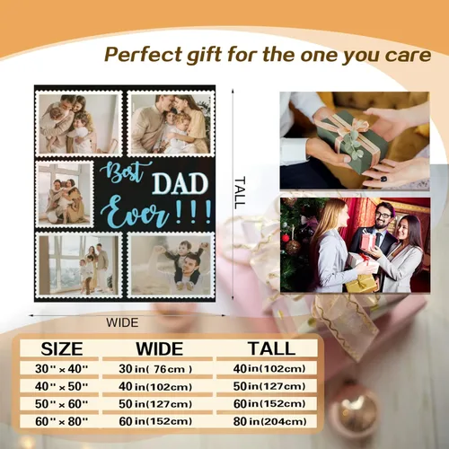 Vista 7 de Manta personalizada con texto fotográfico, manta de imagen personalizada para bebé, madre, padre, adultos, amigos, amantes, regalo personalizado