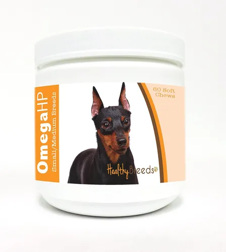 Vista 63 de Healthy Breeds Affenpinscher Omega HP - Masticables suaves para piel y pelaje, 60