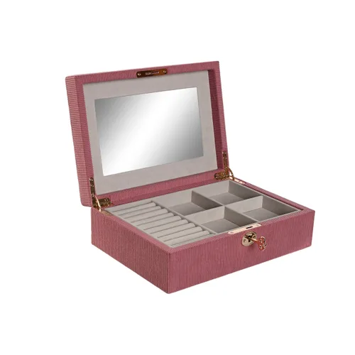 Vista 2 de Caja-Joyero Home ESPRIT Crema Magenta 27 x 19 x 9 cm