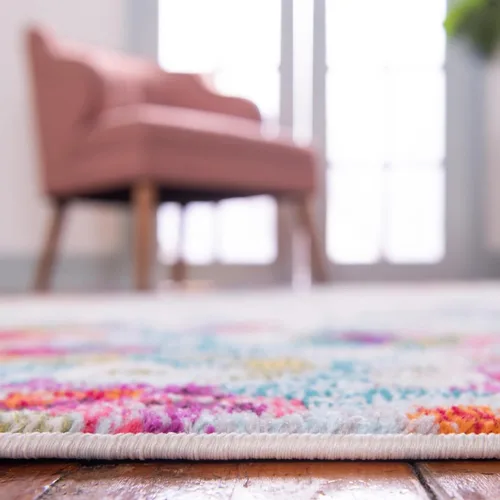 Vista 4 de Unique Loom Chromatic Collection - Alfombra de área Joyous (2 pies 7 pulgadas x 12 pies, color azul y multicolor)