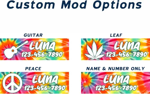Vista 3 de Tie Dye Dog Collar Personalized (X-Small 5/8")