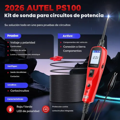 Vista 2 de Autel PowerScan - Probador de circuitos de coche de 12-24 V, sonda