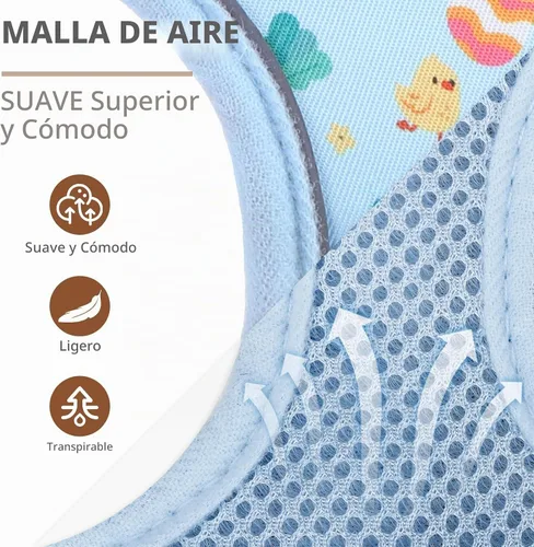 Vista 2 de PUPTECK Juego de arnés y correa de malla suave para perro, cachorro y gato, cómodo chaleco acolchado sin tirones, azul Pascua, S