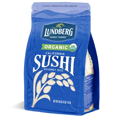 Vista 10 de Lundberg, Arroz para Sushi Orgánico de California - Arroz de Grano Corto, Arroz Blanco Estilo Japonés Pegajoso para Sushi Perfecto, Cuencos de Arroz