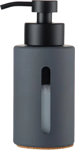 Vista 17 de Enra Dispensador de jabón de vidrio con ventana transparente, dispensador de bomba manual de acero inoxidable mate de 12 onzas, dispensador de jabón