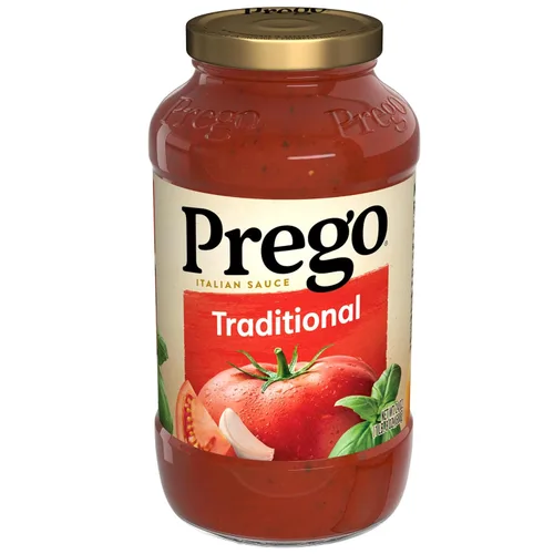 Vista 44 de Prego Tomate grueso con salsa de pasta de ajo y cebolla, tarro de 24 onzas