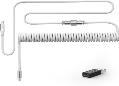 Vista 8 de ATTACK SHARK Bobinadora de cable de teclado en espiral, varilla fija de 7.87 pulgadas, compatible con GunMjo/RK61/EPOMAKER Mix 99% cable USB C Negro