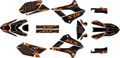 Vista 7 de Kit de gráficos para Kawasaki KLX250 2008-2020 y KLX300SM 2021-2023 Twitch Series Azul 9 mil - Easy Go - Adhesivo para motocicleta Dirt Pit Bike