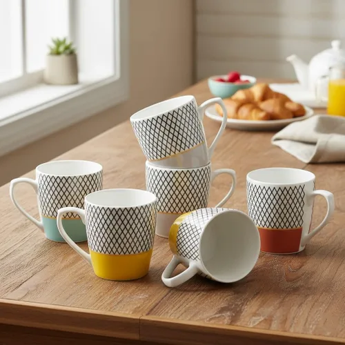 Vista 5 de Femora Demitasse - Tazas de café de cerámica de 5.9 onzas, tazas de capuchino, tazas de cerámica Demitasse tazas de café pequeñas para té con leche