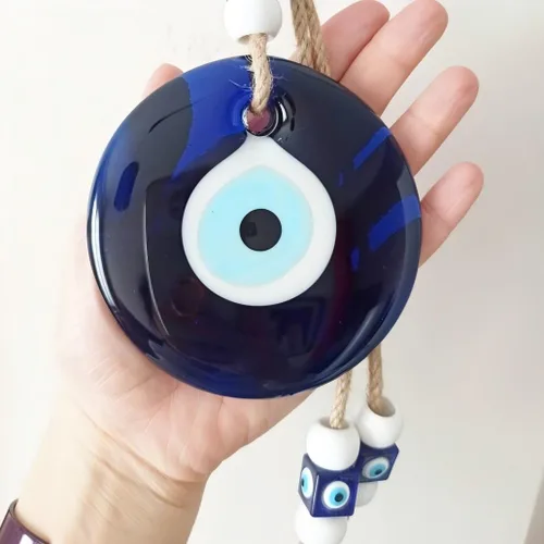 Vista 6 de Amuleto de cristal azul de nazar de mal de ojo de buena suerte, adorno colgante hecho a mano para el hogar, oficina, decoración del automóvil