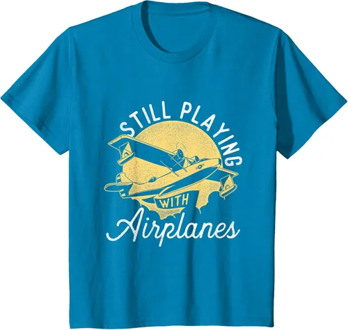 Vista 50 de Still Playing With Airplanes - Camiseta de control remoto RC Avión Piloto, Negro