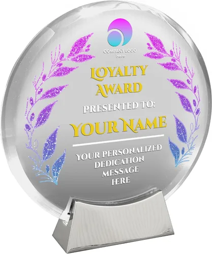 Vista 11 de Basic Fundamentals Placa redonda de cristal de platino personalizada, placa como premios y trofeos, placas para empleados de jubilación del mes