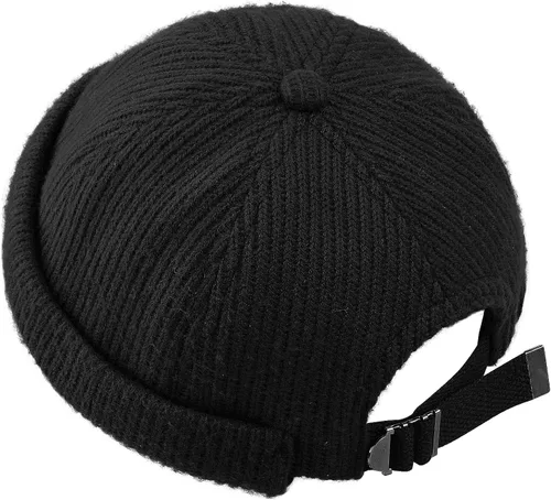 Vista 3 de Clakllie Sombrero cálido sin ala de punto de cráneo Docker Sombrero suave Beanie Trabajador Sombrero de marinero Pescador León Sombrero