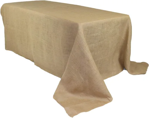 Vista 6 de Your Chair Covers - Mantel redondo de yute rústico de yute natural de 60 pulgadas para bodas, fiestas, cocina, hogar, comedor