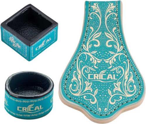 Vista 15 de CRICAL Magnetic Pool Chalk Holder, Leather Billiard Chalk Accessory Black Blue