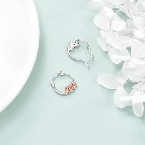 Vista 3 de VONALA Bonitos aretes de aro de plata de ley 925, regalos de cumpleaños para mujeres y niñas