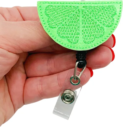 Vista 2 de Lime Badge Reel (Alligator Swivel Clip)