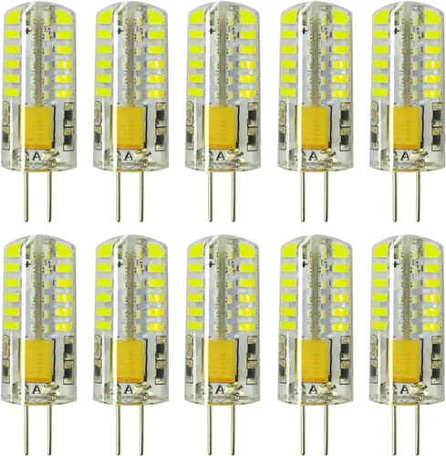 Vista 7 de RAYHOO - 10 bombillas LED G4 JC de base bi-pin de 3 W AC/DC 12 V 20 W-30 W T3 bombillas halógenas de repuesto para paisaje (blanco cálido 3000 K)