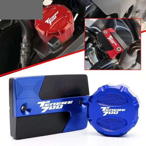 Vista 2 de Piezas de motocicleta CNC Tapa de depósito de líquido de freno delantero Tapa de embrague de freno de culata para Y&AMAHA TENERE 700 XTZ 700 2019
