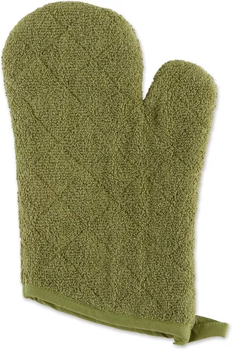Vista 3 de DII Basic Terry Collection - Guante de horno acolchado 100% algodón, color verde antiguo, 2