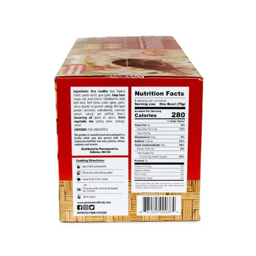 Vista 2 de Pho'nomenal Tazón de Fideos Instantáneos Pho Sin Gluten, Sopa de Carne Vietnamita Baja en Sodio, Sin MSG, Receta Familiar Auténtica, Sin OMG, Sin