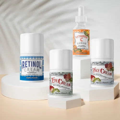 Vista 3 de LilyAna Naturals Set de regalo para el cuidado de la piel, crema de retinol, suero de vitamina C, crema para ojos y crema facial hidratante