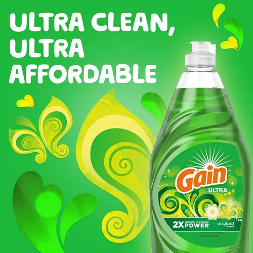 Vista 7 de Gain Ultra - Jabón líquido para lavavajillas, aroma original, 38 fl oz