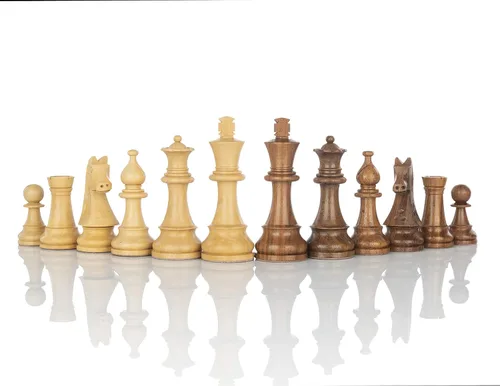 Vista 3 de Staunton Classic - Piezas de ajedrez de madera con peso de ajedrez, rey de fieltro, edición coleccionista premium (3.75)