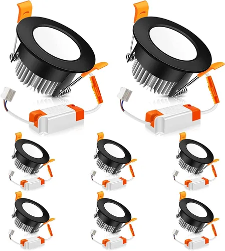 Vista 7 de LEDLightsWorld Iluminación empotrable LED regulable de 2 pulgadas, downlight, 3 W (equivalente a 35 W), luz blanca cálida de 3000 K, luz LED Negro