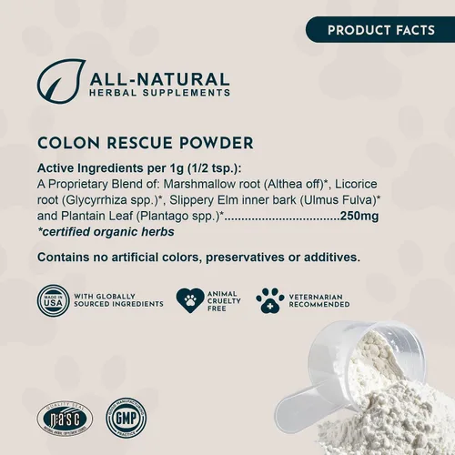 Vista 6 de Animal Essentials Polvo de rescate de colon ayuda digestiva a base de hierbas para perros y gatos, 1 onza – Hecho en Estados Unidos GI Support