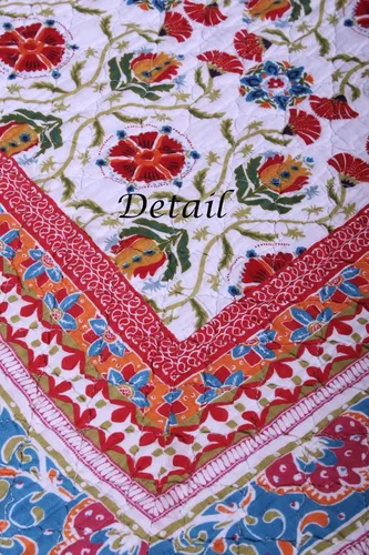 Vista 6 de Edredón conjunto 100% algodón - 3 piezas con reversible estilo bohemio retro impreso con patrones de flores, mandala, medallón geométrico azul rojo