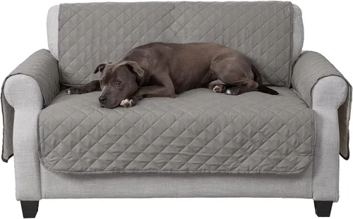 Vista 18 de Furhaven - Funda para muebles de sala de estar para perros y gatos, protector reversible de dos tonos, resistente al agua, lavable, color gris