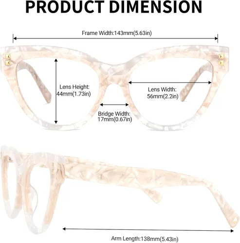 Vista 4 de Zeelool Gafas de ojo de gato elegantes para mujer, gafas elegantes Cascata ZOA01858