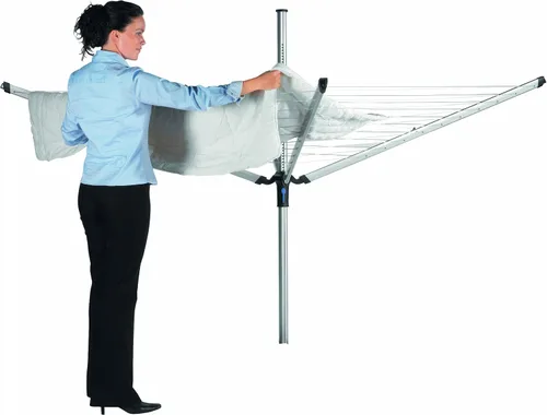 Vista 10 de Brabantia Lift-O-Matic Advance - Tendedero de 4 brazos para exteriores (164 pies / Ø 1.97 pulgadas) de altura ajustable, tendedero plegable + estaca