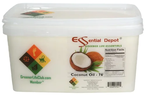 Vista 5 de Aceite de coco – grado alimenticio – 8 libras en una cubeta de 1 galón – Contenedor HDPE para microondas con tapa resellable y mango extraíble