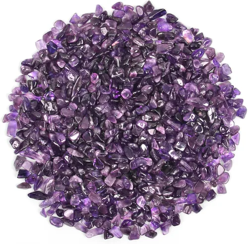 Vista 22 de Chips de cristal de amazonita natural triturado de 1.1 libras, chips de cristales curativos a granel, piedras preciosas de cristal triturado