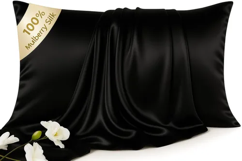 Vista 12 de Fundas de Almohada de Seda - Funda de Almohada de Lujo 6A 100% Seda de Morera para Cabello y Piel - Antiarrugas, Refrescante y Suave, Cremallera