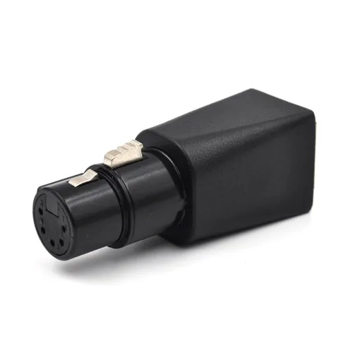 Vista 5 de Paquete de 4 conectores DMX a RJ45 Adaptador XLR de 5 pines a conector Ethernet hembra, cable Ethernet CAT-5 como cable DMX512