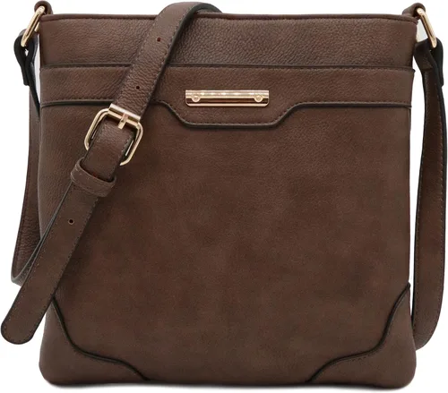 Vista 47 de Bolso bandolera clásico de tamaño mediano con placa dorada