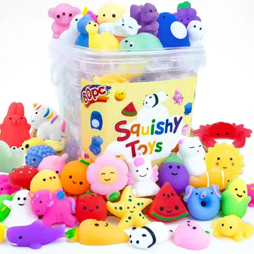 Vista 10 de Paquete de 40 juguetes Mochi Squishies, Kawaii Squishies a granel